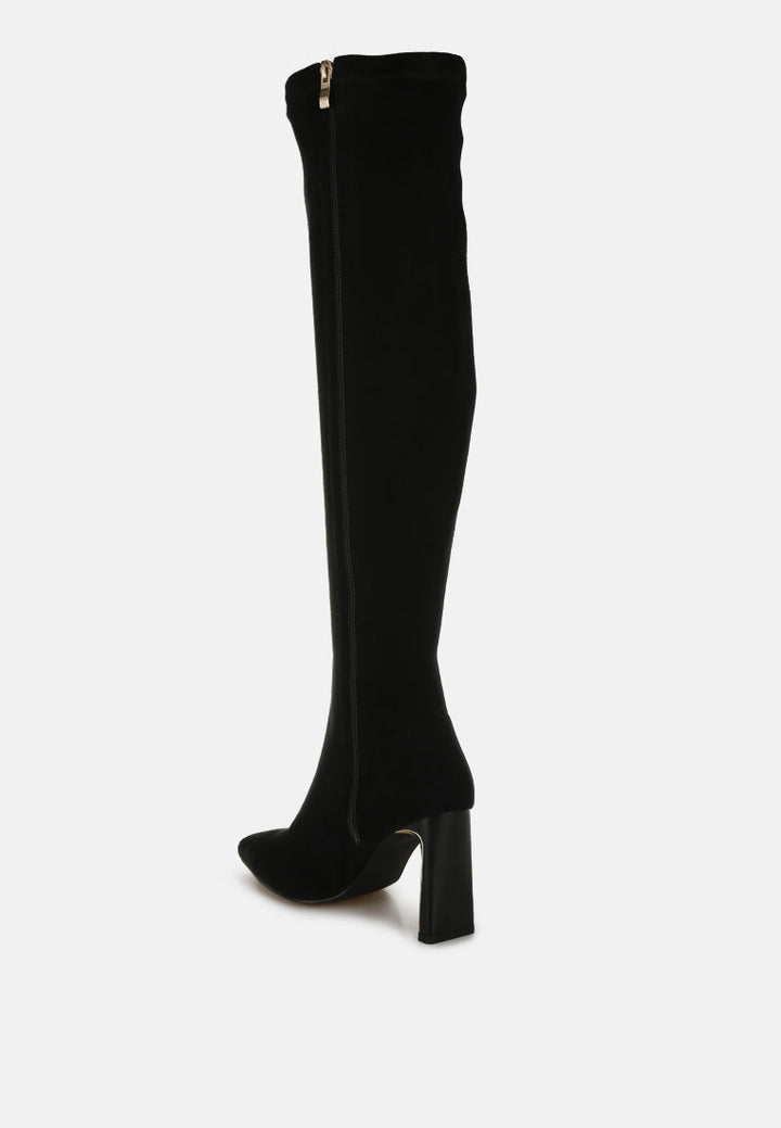 slim block heel long boots by ruw#color_black