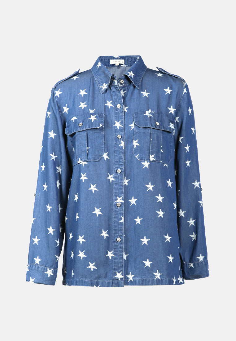 starry night denim shirt#color_blue