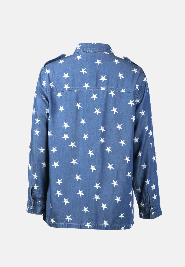 starry night denim shirt#color_blue
