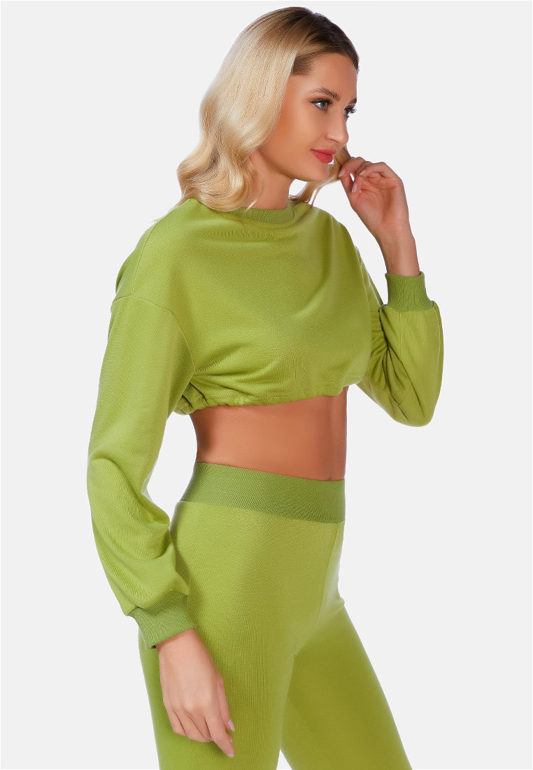 stay snug cropped sweatshirt by ruw#color_lime-green