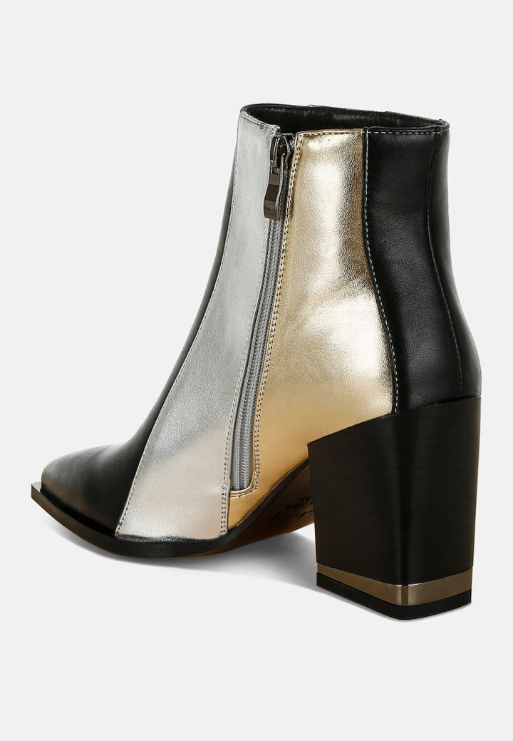 three tone block heel boots by ruw#color_black