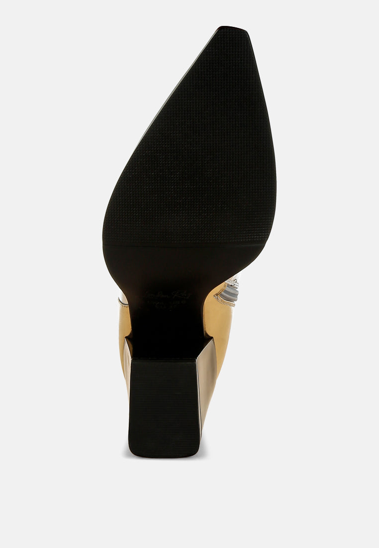 three tone block heel boots by ruw#color_black