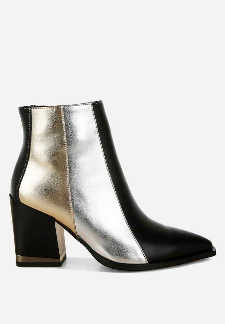 three tone block heel boots by ruw#color_black