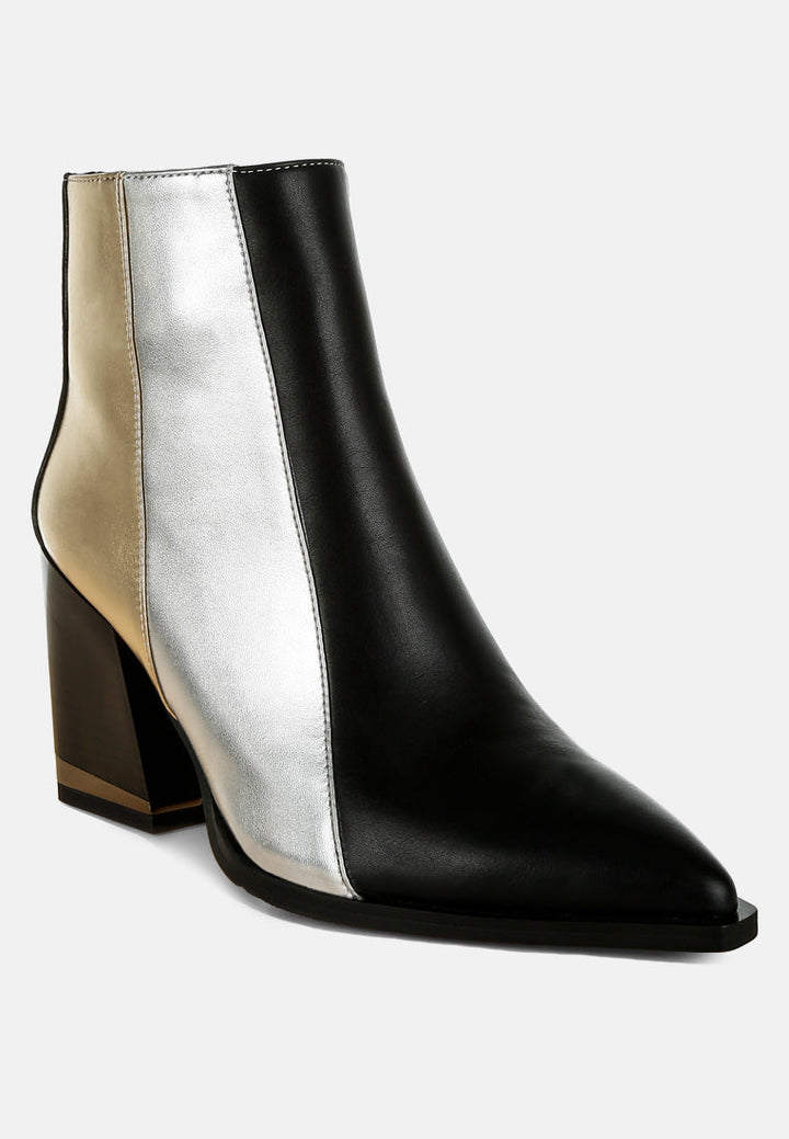 three tone block heel boots by ruw#color_black