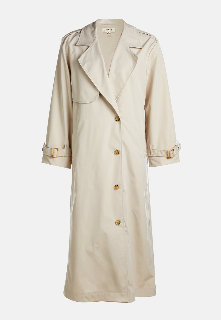 notched double breasted trench coat by ruw#color_stone