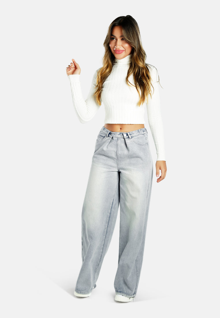 straight fit snap button jeans by ruw#color_light-blue