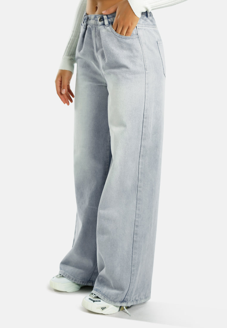 straight fit snap button jeans by ruw#color_light-blue