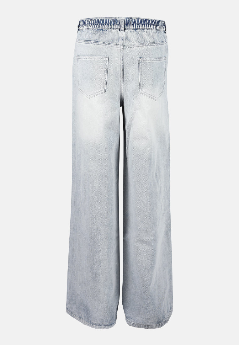 straight fit snap button jeans#color_light-blue