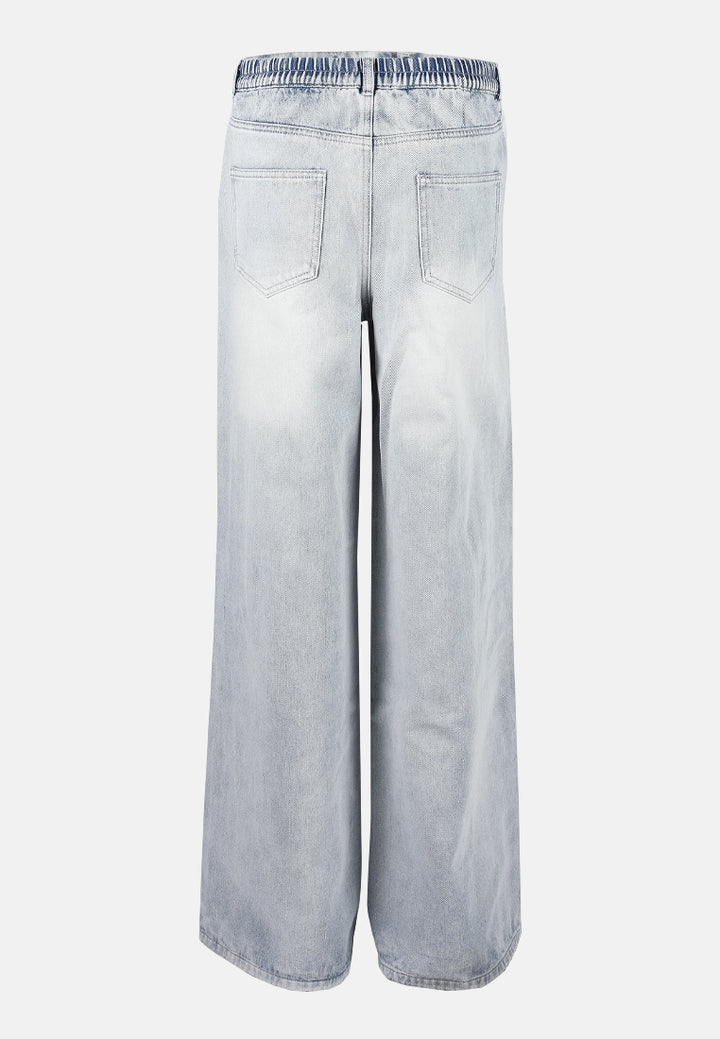 straight fit snap button jeans#color_light-blue