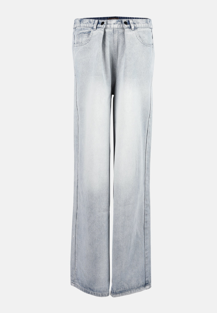 straight fit snap button jeans#color_light-blue