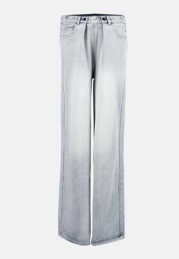 straight fit snap button jeans#color_light-blue