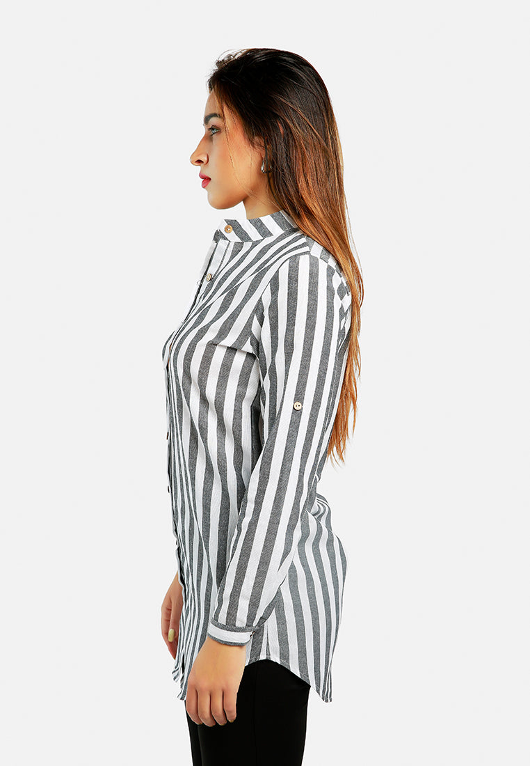 striped long sleeve shirt#color_black