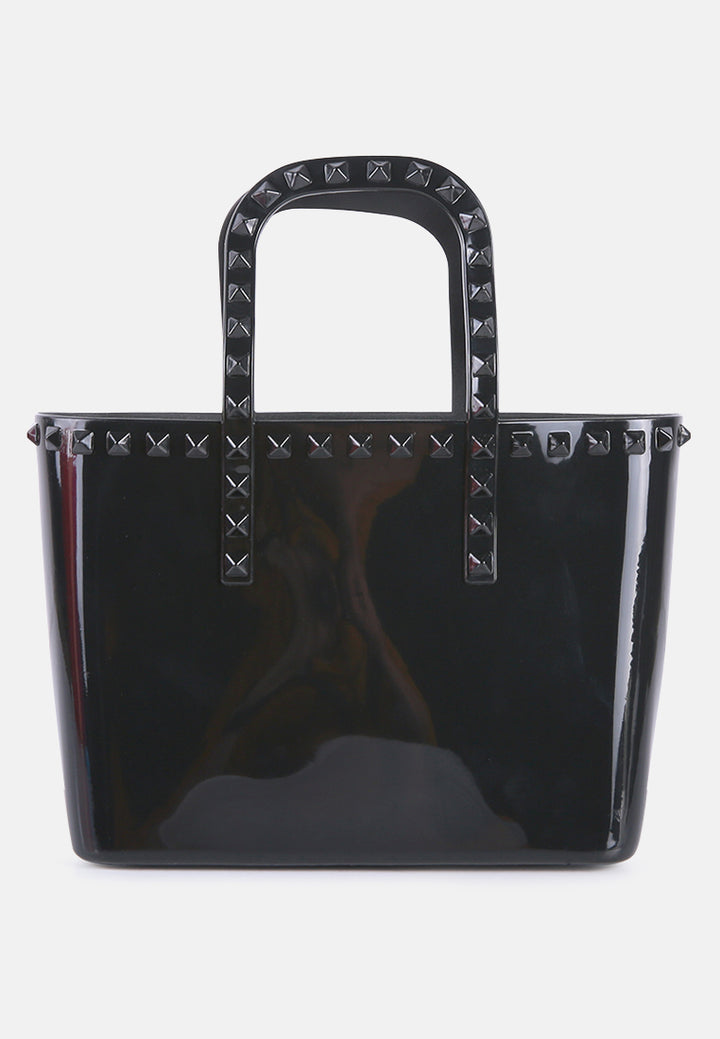 studded jelly candy tote#color_black
