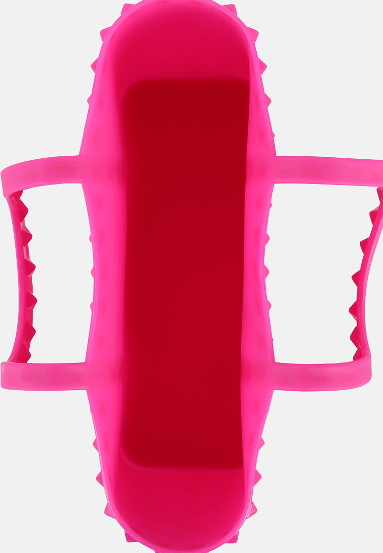 studded jelly candy tote#color_fuchsia
