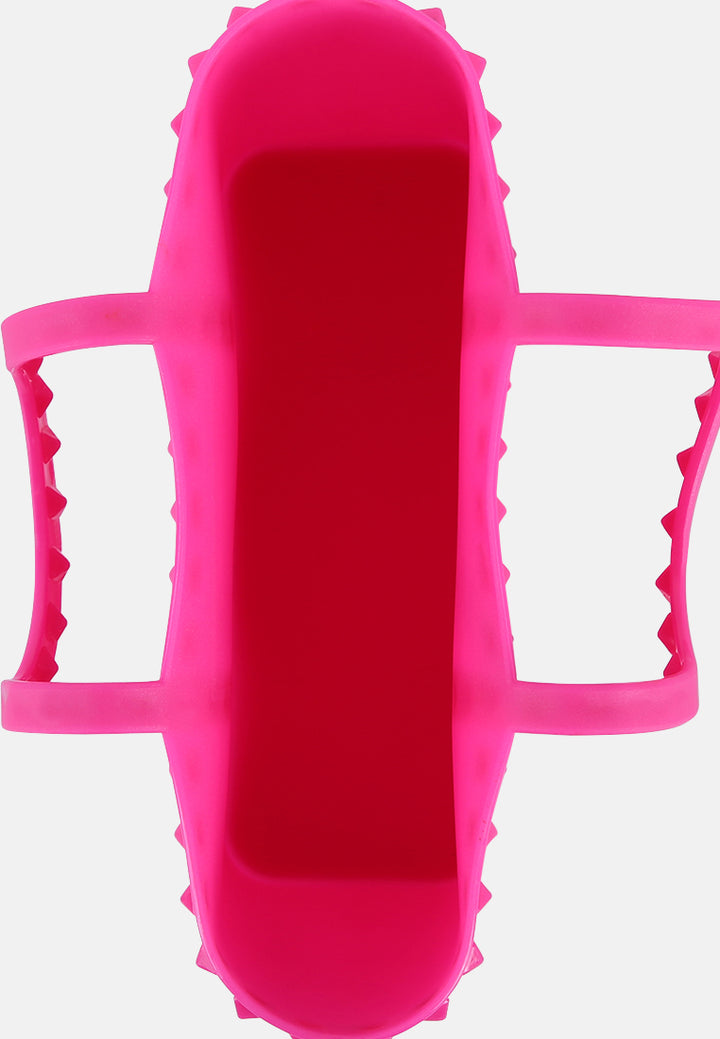 studded jelly candy tote#color_fuchsia
