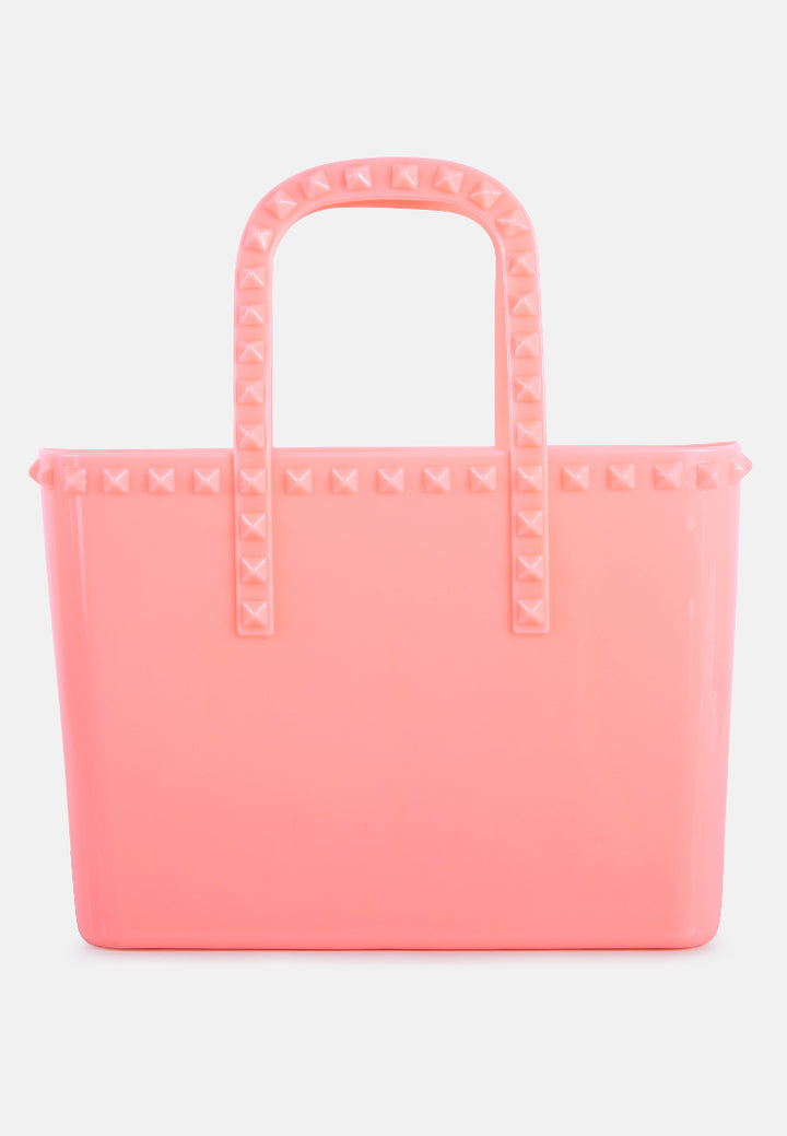 studded jelly candy tote#color_pink