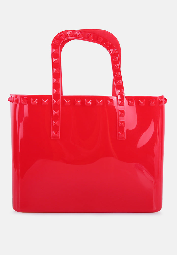 studded jelly candy tote#color_red