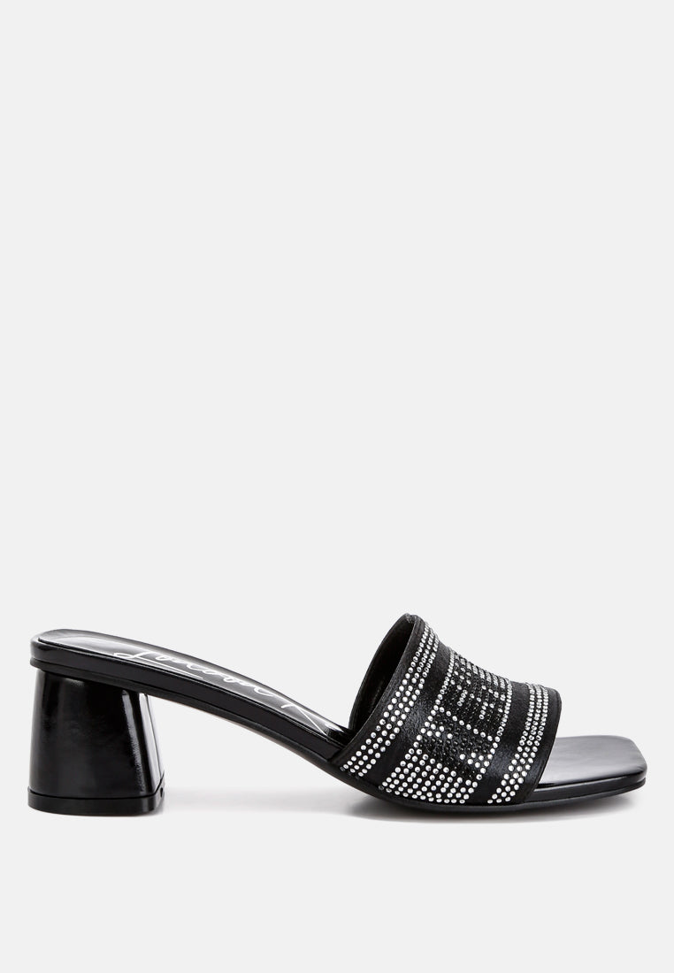 diamante embellished new york sandals by ruw #color_black