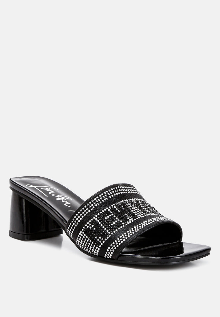 diamante embellished new york sandals by ruw #color_black