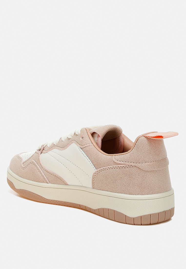 faux leather casual sneakers by ruw#color_pink