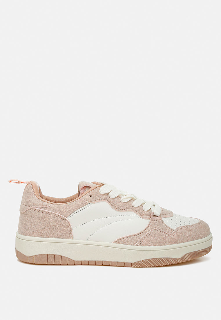 faux leather casual sneakers by ruw#color_pink