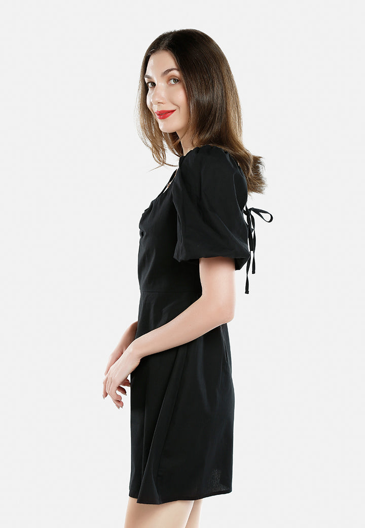 sweetheart neck a-line dress by ruw#color_black