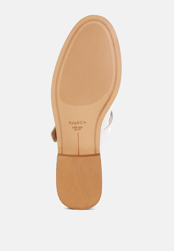 swenson patent pleather mary jane loafers#color_white