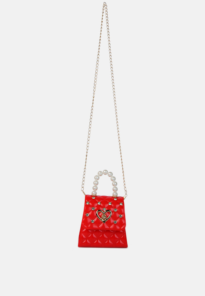 embellished quilted pattern mini bag#color_red