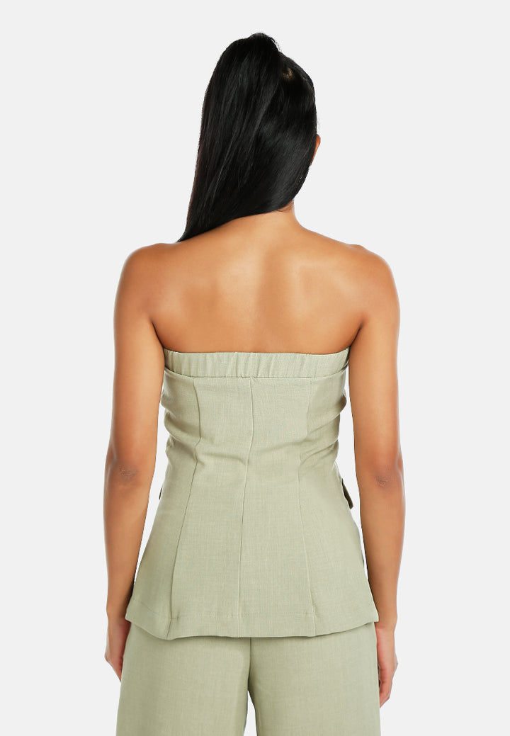 tailored woven button-down corset top#color_sage