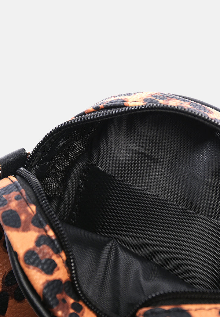 animal print canteen bag#color_tan