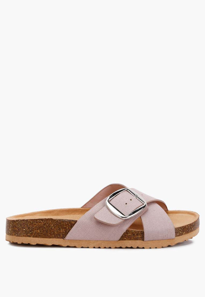 buckle slip-on sandals by ruw#color_taupe