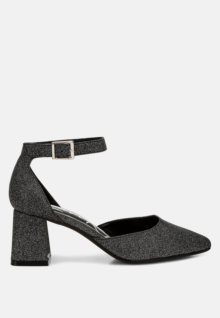 taznia glitter block heel sandals#color_black