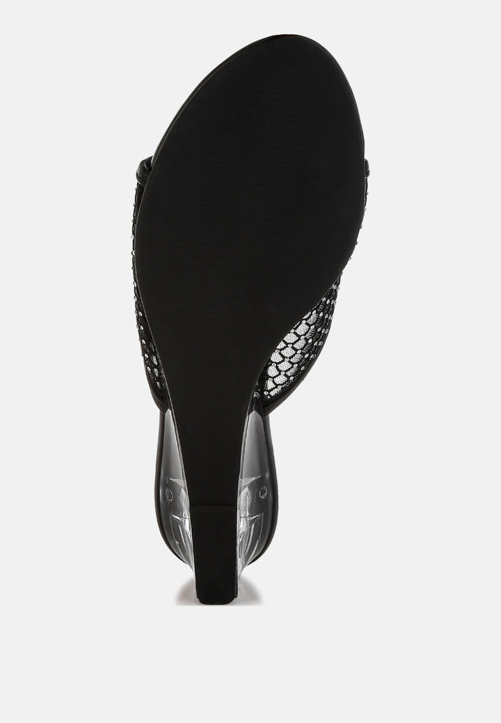 mesh clear heel wedge sandals by ruw#color_black