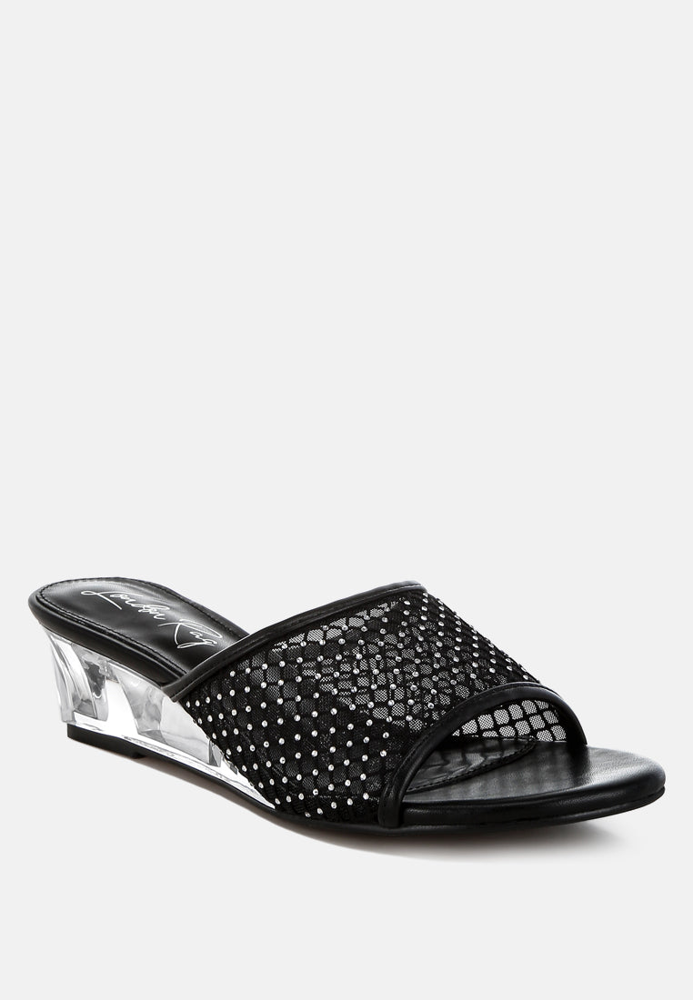 mesh clear heel wedge sandals by ruw#color_black