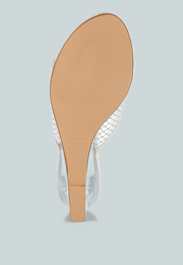 mesh clear heel wedge sandals by ruw#color_white