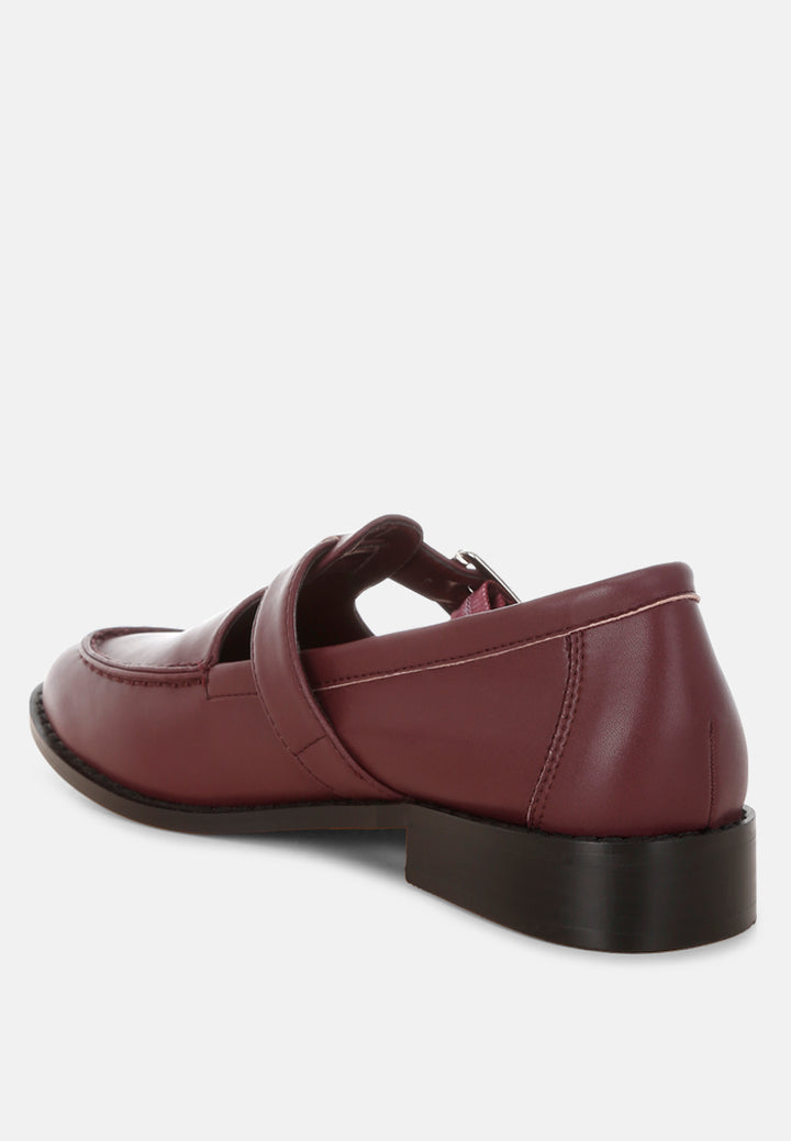 tesoro low heel mary jane loafers#color_burgundy