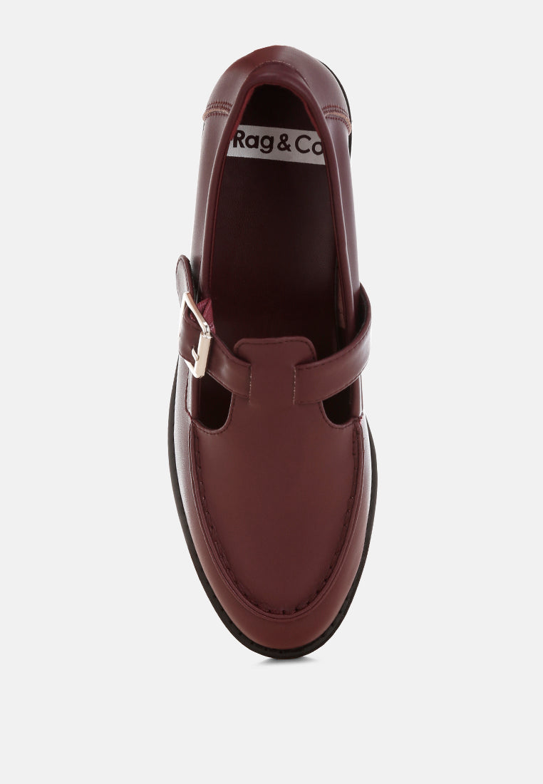 tesoro low heel mary jane loafers#color_burgundy