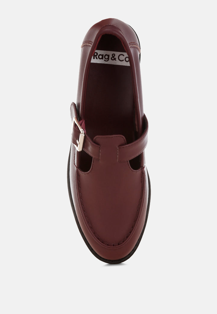 tesoro low heel mary jane loafers#color_burgundy