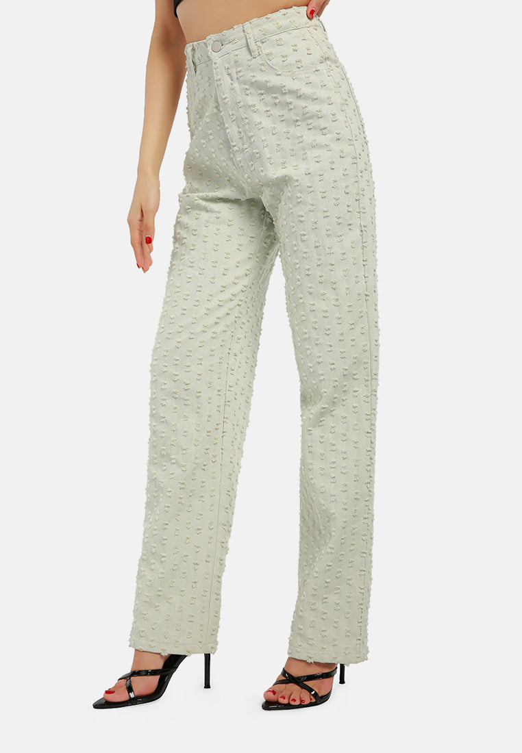 textured high waist pants#color_sage