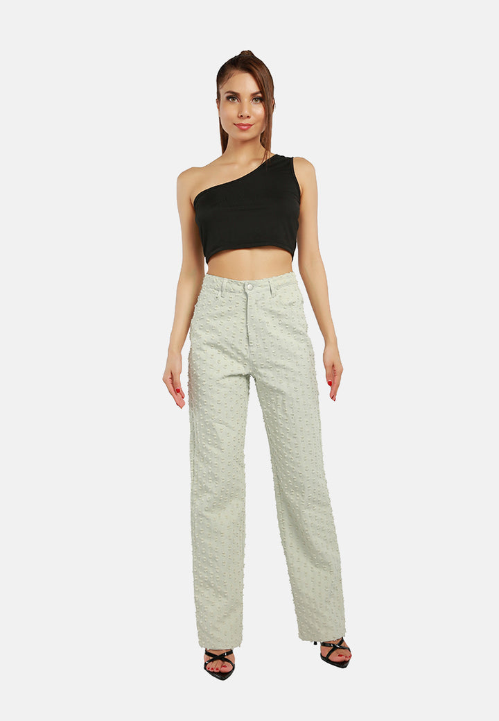 textured high waist pants#color_sage