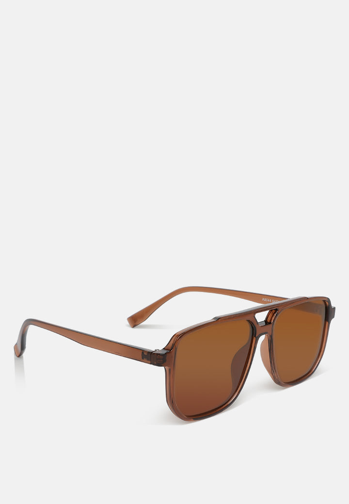 thin rim navigator sunglasses by ruw#color_brown