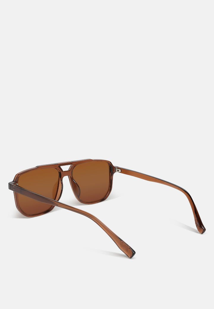 thin rim navigator sunglasses by ruw#color_brown