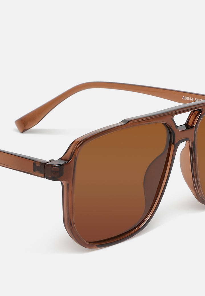 thin rim navigator sunglasses by ruw#color_brown