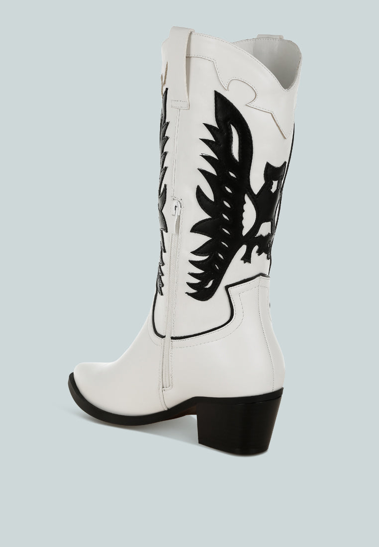 winged patchwork cowboy boots by ruw#color_white