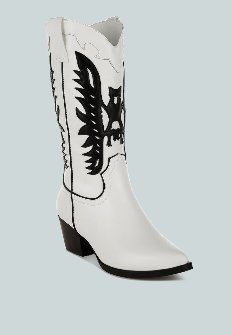 winged patchwork cowboy boots by ruw#color_white