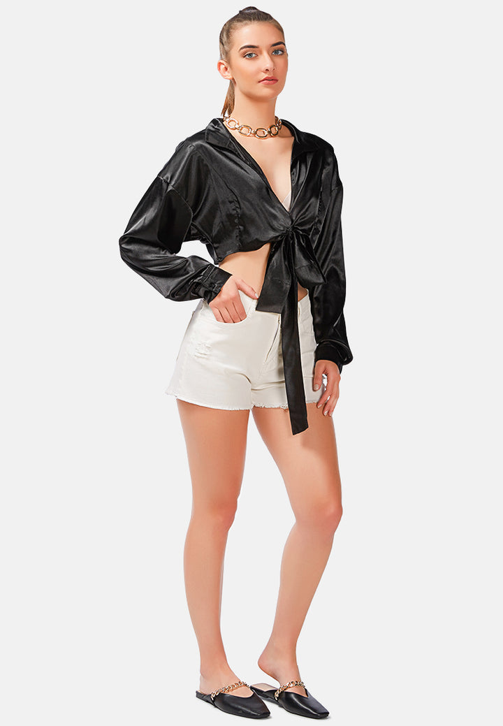 tie-up party crop top#color_black