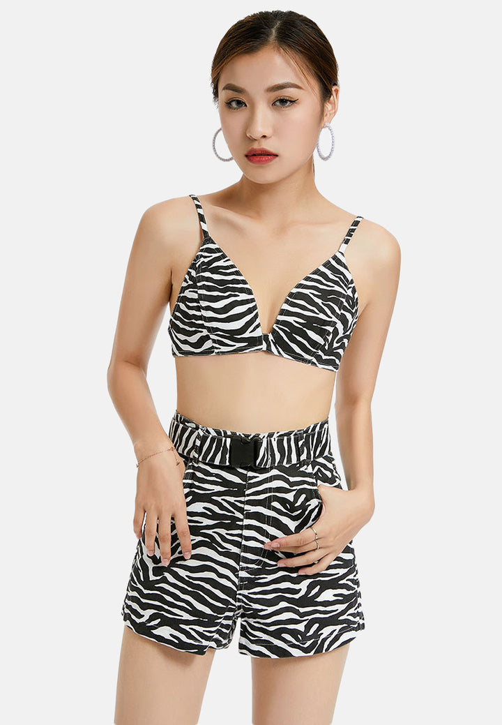zebra print bralette#color_black