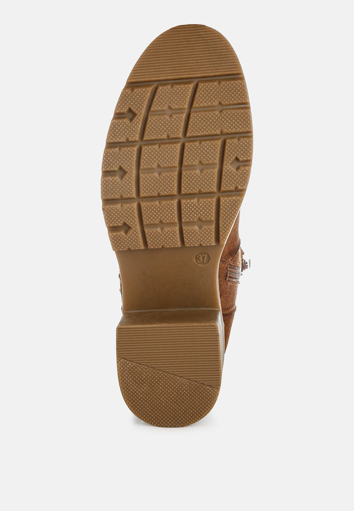 microfiber zipper boots by ruw#color_brown