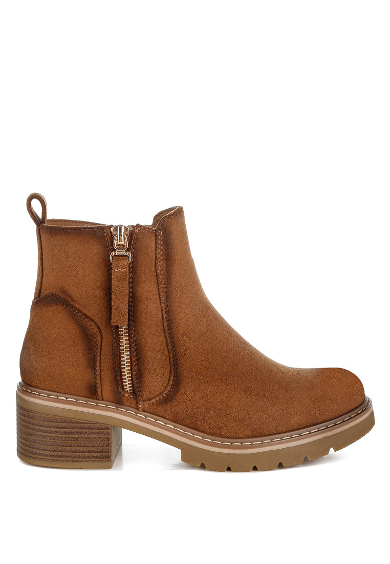 microfiber zipper boots by ruw#color_brown