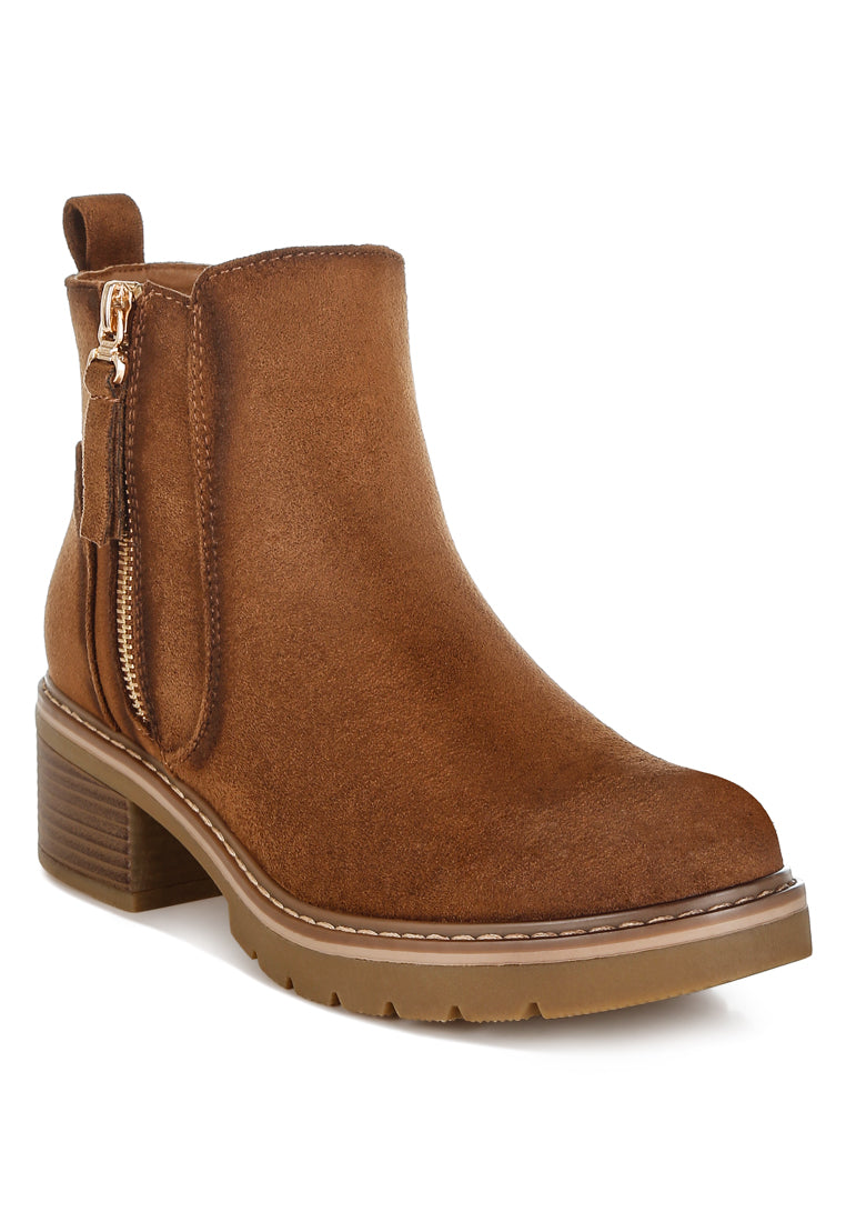microfiber zipper boots by ruw#color_brown